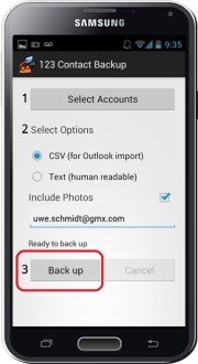 Android Kontakte Backup Schritt 3