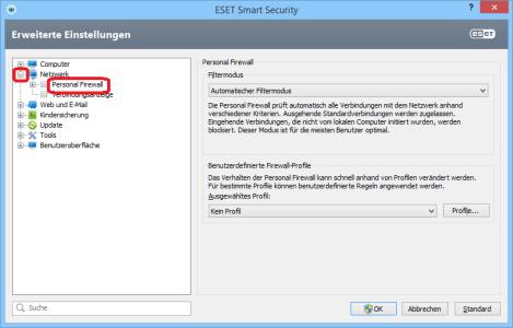 ESET Smart Security 6 Firewall Einstellung - Netzwerk