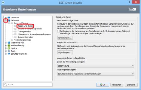 ESET Smart Security 6 Firewall Einstellung – Regeln und Zonen