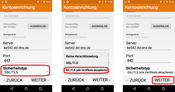 Android 5.0 Lollipop - Konto Sicherheit SSL