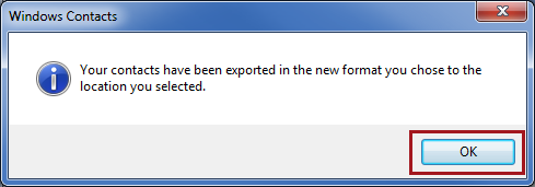 Click OK to finish CSV export