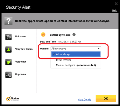 Norton 360 Firewall Configuration - Allow