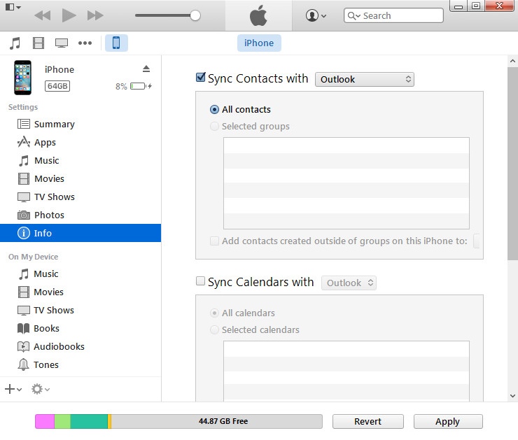 iTunes interface