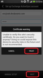 HTC One - Certificate Trust