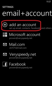 Nokia Lumia - Add Account
