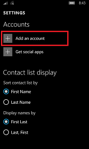 Sync your Windows 10 Mobile phone with Outlook - Settings