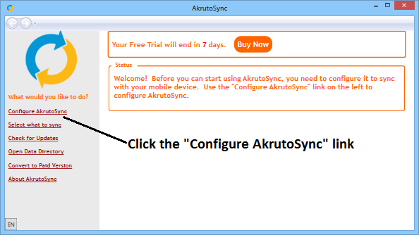 Configure Akruto Sync