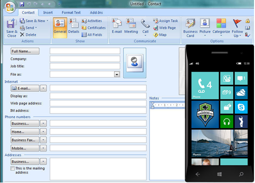 Sync Outlook Contacts with Windows Phone